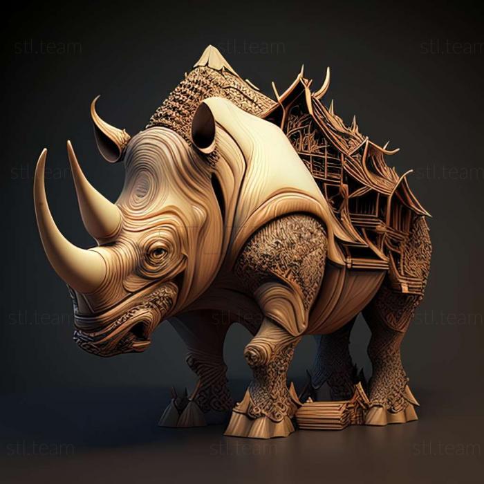 Носорог 3d архитектура